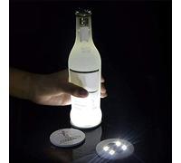 Autocollants LED, Sous-Verre LED Sous-Verres lumineux à Avec à Changement De Couleur Sous-bocks Ronds Bouteilles De Vin Tasses à Pour Bouteilles Fêtes Bars Noël (3 pièces, Blanc)