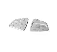 Autocollants Les Boutons Volant Voiture Accessoires Finition Pour Mercedes Pour Benz C W205 GLC X253 V Class Pour Vito W447 Garniture panneau moulure(Argent)