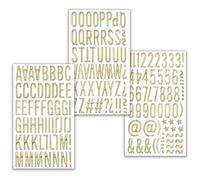 Autocollants Lettres et Chiffres, 3 Feuilles Stickers Chiffres et Lettres Pailletés, Autocollant Alphabet Doré, Stickers Chiffres de 0 à 9 pour DIY Scrapbooking, Cartes de Vœux, Carnet (A)