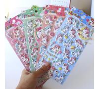 Autocollants Licorne En Mousse 3d, Étiquette Scrapbook Décorative Colorée, En Pvc, Papeterie Pour Journal Intime
