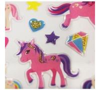 Autocollants - Licornes - Petit Poney - Paillettes - Époxy Multicolore G