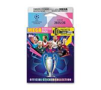 Autocollants Ligue des Champions 25/26 - Mega Booster Pack (contient 67 autocollants).