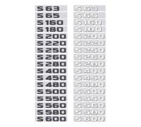 Autocollants Logo S63 65 160 S220 250 S480 S550 S600 for Voiture, compatibles avec la rénovation du Coffre arrière de la Classe S.(2D falt,Bright Black,S180)