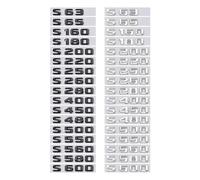 Autocollants Logo S63 65 160 S220 250 S480 S550 S600 for Voiture, compatibles avec la rénovation du Coffre arrière de la Classe S.(3D Sharp,Bright Black,S260)
