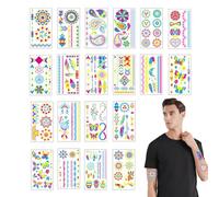 Autocollants lumineux dans l'obscurité, autocollants temporaires pour - Kit temporaire d'autocollants créatifs pour le visage de 20 feuilles - Autocollants floraux fluorescents, autocollants