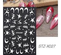 Autocollants M¿¿Talliques Argent¿¿S 3d Pour Nail Art",Motif ¿¿Toile,Lune,P¿¿Gase,Soleil Abstrait,D¿¿Calcomanies Pour D¿¿Coration Des Ongles,"Manucure - Type Stz-X027