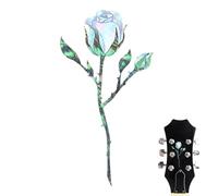 Autocollants Magnolia Rose pour ukulélé - Œuvre d'art en forme de tête de guitare, décorations d'instruments de musique, décalcomanies amovibles en vinyle pour basse acoustique, style personnalisé |