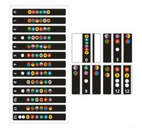 Autocollants Manche Guitare Notes 0-12 Apprentissage | Notes claires 0-12, code couleur, idéal débutants, apprentissage rapide, visuel précis(Black)