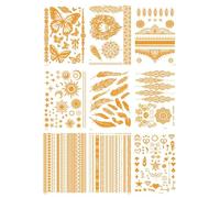 Autocollants Métalliques Pour Le Corps À Application Rapide Différents Modèles Ensemble D'art De La Peau Résistant À L'eau Pour Les Activités De Plein Air Utilisation Quotidienne Autocollants