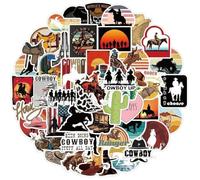 Autocollants Mignons 100pcs Western Cowboy Graffiti Sticker Decoration Stickers Imperméable Pour Ordinateur Portable Sécaux De Graffitis Décoratifs Pour Ordinateur Portable