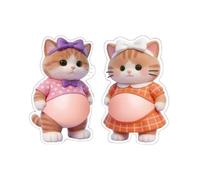 Autocollants Mignons de Dessin animé sensoriel - Lot d'autocollants décoratifs de Style Animal 3D pressant 12 x 7 x 1 cm - Doux au Toucher - Accessoires de Bricolage décoratifs en Relief - en