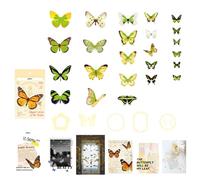 Autocollants mignons en forme de papillon Design lumineux Matériaux imperméables pour enfants adultes Journaux intimes Planificateur Emballage cadeau Autocollant papillon lumineux