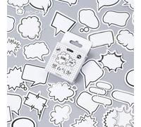 Autocollants Mignons, En Noir Et Blanc, Pour Montage D'album-Souvenir, Étiquette Bulle De Discussion, En Papier Décoratif, Papeterie, Artisanat, 45 Pièces/Paquet
