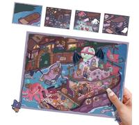 Autocollants Miniatures Scènes | Autocollants Décoratifs Scène Horreur Effet 3D | Pour Carnets Cartes Vœux Activités Scolaires