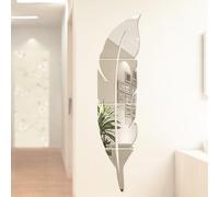 Autocollants miroir autocollants, 120 x 30 cm en forme de plumes en