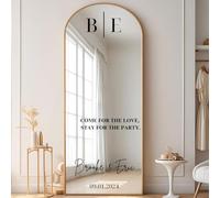 Autocollants Miroir De Mariage Personnalisés, Autocollant Miroir En Vinyle Avec Nom Et Date Personnalisables, Décoration De Fête D'anniversaire DIY(Style B)