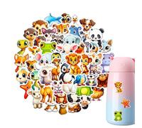 Autocollants motif lion | Autocollants mignons d'animaux | Autocollant imperméable en vinyle coloré pour bouteille d'eau, ordinateur portable, téléphone, planche à roulettes