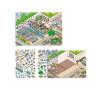 Autocollants multi-scènes en PET pour décoration de paysage, convient pour l'espace créatif et les zones d'étude