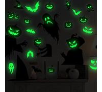 Autocollants mural chauves-souris, Autocollants de fantôme de chauve-souris phosphorescent pour la décoration d’Halloween, Chauve-souris fantôme autocollants décoration de chambre