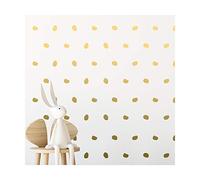 Autocollants muraux (168 autocollants) | Facile à décoller et à coller sans danger sur les murs peints | Déco à pois en vinyle amovible | ensemble de feuilles de papier (dorés or)