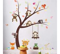 Autocollants Muraux 3D Balançoire Des Singes Et Des Amis Peintures Murales De Décoration De Chambre D'Enfants Stickers Muraux Personnalité Art Decal