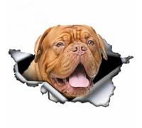 Autocollants Muraux 3D Dogue De Bordeaux Autocollant De Voiture 3D Déchiré En Métal Conception Originale Vinyle Coffre De Voiture Pare-chocs Personnalisé Marque Decal Pet Chien Cadeau 13 cm * 10 cm