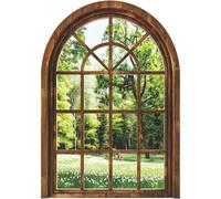 Autocollants Muraux 3d Jungle Fausse Fenêtre, Arbre De Forêt Naturel Vert, Autocollants Muraux Pour Salon, Chambre À Coucher, Salle À Manger, Décoration De Papier Peint De Paysage De Fenêtre De