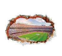 Autocollants muraux 3D - Papier peint autocollant terrain de football, art mural brisé, autocollants décoratifs de sport, affiches amovibles pour chambre à coucher, salon, bureau