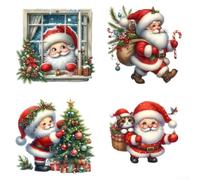 Autocollants muraux 3D pour fenêtre de Noël, Père Noël, décoration murale, pour maisons, bureaux ou lieux de fête