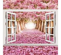 Autocollants Muraux 3D Stéréo, Faux Autocollants De Paysage De Fenêtre, Décorations De Chambre à Coucher De Salon D'art, Autocollants De Décoration De Cadeau De Garçon Fille 90 * 60cm