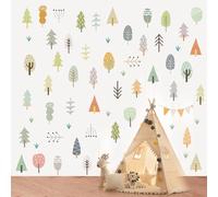 Autocollants muraux amovibles à décoller et à coller sur le thème de la forêt pour enfants, chambre d'enfant, fenêtre, salle de bain de bébé
