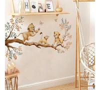 Autocollants muraux aquarelle lion tigre branche d'arbre animaux de la jungle pour chambre à coucher salon salle de jeux décoration murale de la maison T525,A556graphiquePolychlorures de vinyle