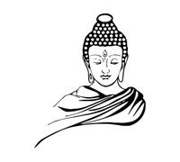 Autocollants muraux Bouddha en vinyle religieux, accessoires de décoration pour la maison, salon, chambre à coucher, armoire, art mural, grand format - 57 x 68 cm