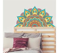 Autocollants muraux colorés mandala - Grande lanterne à fleurs - Amovible - En PVC - Décoration murale pour salon, chambre à coucher, salle à manger - 30 x 60 cm