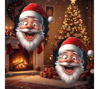 Autocollants muraux créatifs de Noël amovibles, 2026 Nouveaux autocollants muraux créatifs Père Noël se briser, grands autocollants muraux 3D Père Noël, décoration de la maison (2 pièces B)