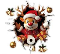 Autocollants muraux créatifs de Noël, autocollants 3D en forme de Père Noël, autocollants muraux 3D pour fenêtres, portes, décoration de maison de vacances, fournitures de fête