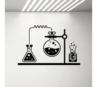Autocollants muraux de chimie noirs Chambre Laboratoire de chimie École de sciences Autocollant intérieur Décalcomanies murales Art appliqué