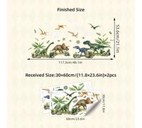 Autocollants muraux de décoration de dinosaure de la forêt sauvage pour la chambre des enfants et des garçons, amovibles et imperméables, thème cool de dinosaure pour la chambre de bébé et la décorati