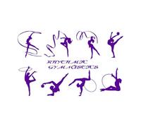 Autocollants muraux de gymnastique rythmique, décoration de la maison, salle d'exercice, logo de l'école, fille de sport, autocollants muraux en vinyle, petit - 57x35cm