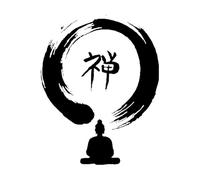 Autocollants muraux de méditation bouddhiste zen Bouddha Cercle Enso - Extra large - 67x86cm