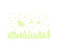 Autocollants muraux de Noël en forme de flocon de neige avec silhouettes lumineuses, autocollants réutilisables en PVC conçus pour une application facile sur diverses surfaces pour créer un