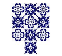 Autocollants muraux de style français, autocollants décoratifs | motifs blancs bleus durables, matériau résistant à l'eau, idéal pour la rénovation de la maison de salle de bain