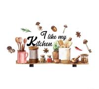 Autocollants muraux décoratifs pour la maison et le restaurant avec ustensiles de cuisine, fabriqués à partir de PVC mat, faciles à appliquer et à enlever sans dommages