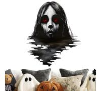 Autocollants muraux d'horreur d'Halloween - Fantôme 3D - Autocollants muraux réalistes amovibles pour Halloween, chambre à coucher, sol, fenêtre, salon, maison hantée