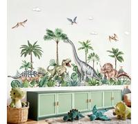 Autocollants muraux dinosaure volcan palmier tropical forêt faune jungle animal décalcomanie murale pour chambre à coucher salle de jeux décoration murale maison D574,D573-L,D573-SPolychlorures de vin