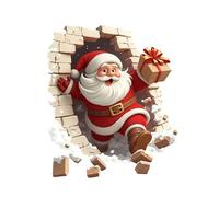 Autocollants muraux du Père Noël, Autocollant Mural de Noël 3D, Décalcomanies Murales Du Père NoëlQui Brisent, décorations d'intérieur, cadeaux deNoël, pour maison, bureau