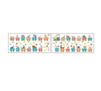 Autocollants Muraux Éducatifs Alphabet Anglais de Train, 2 Feuilles