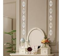 Autocollants muraux en acrylique avec formes florales 3D pour salon et chambre à coucher (argent)