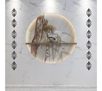 Autocollants muraux en acrylique avec formes florales 3D pour salon et chambre à coucher (noir)