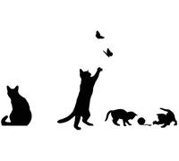 Autocollants muraux en forme de chat à faire soi-même, papier peint adhésif pour porte de chambre d'enfant, poster mural chat, décalcomanies murales de salon, affiche de traitement de la mode